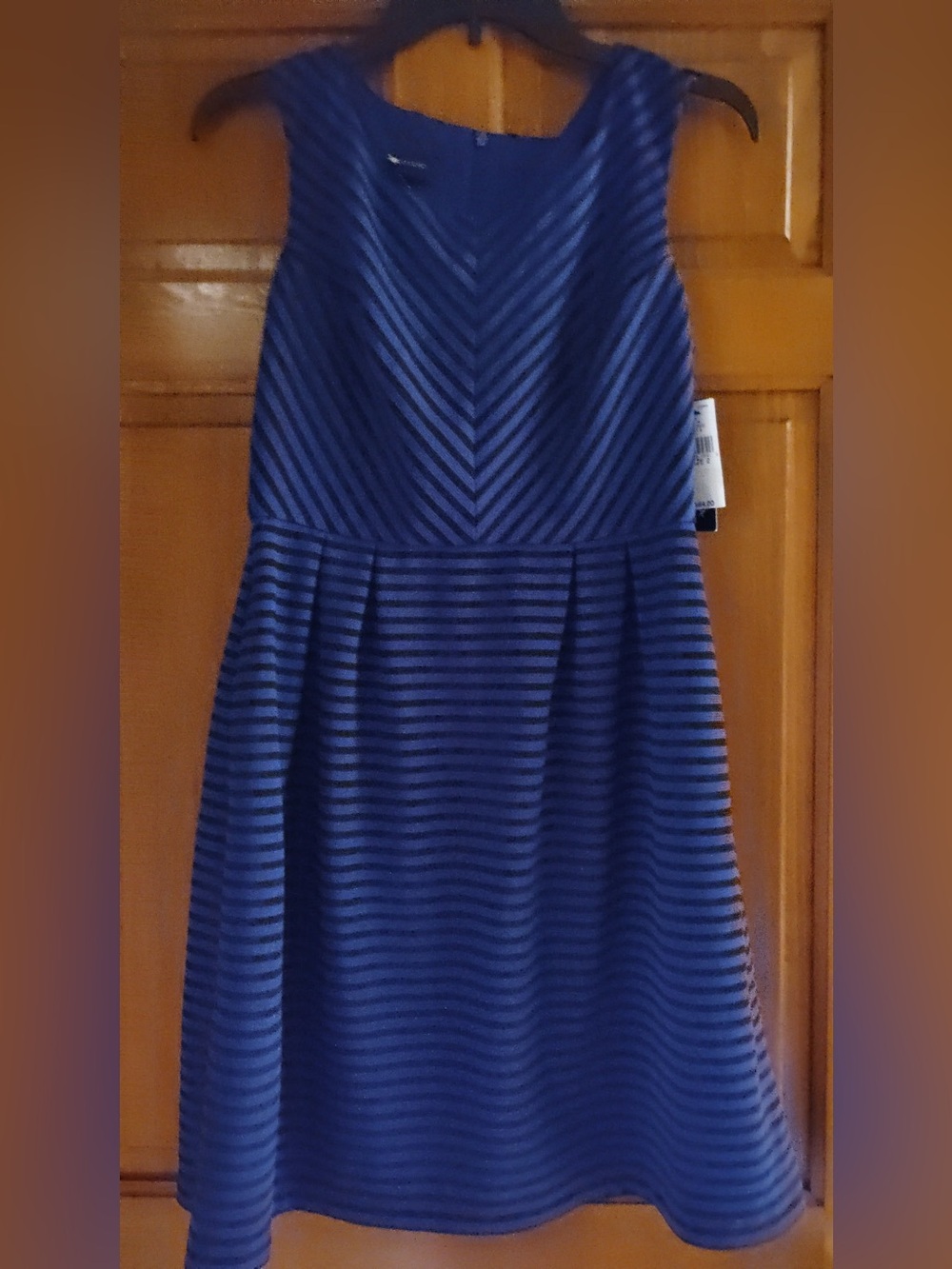 NWT AB Studio  Blue and Black Striped Dress